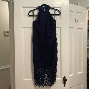 Gemma Halter Dress in Navy